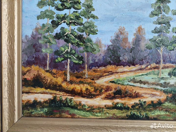 Старая картина маслом в раме