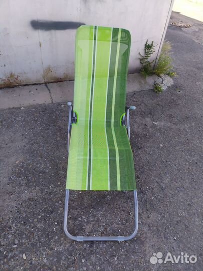Шезлонг пляжный складной, металл Раскладной