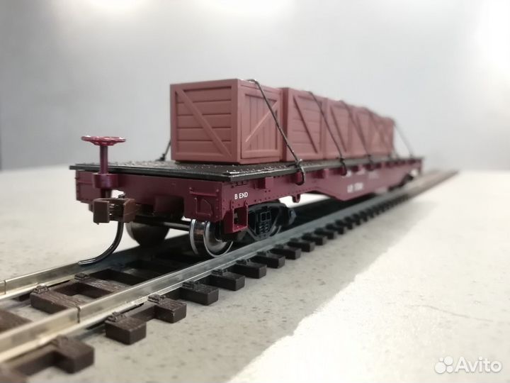 Вагон-платформа с грузом, bachmann, HO 1:87