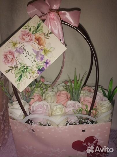 Цветы из мыльных роз