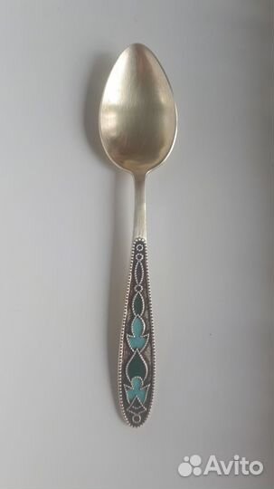Ложка серебро эмаль СССР
