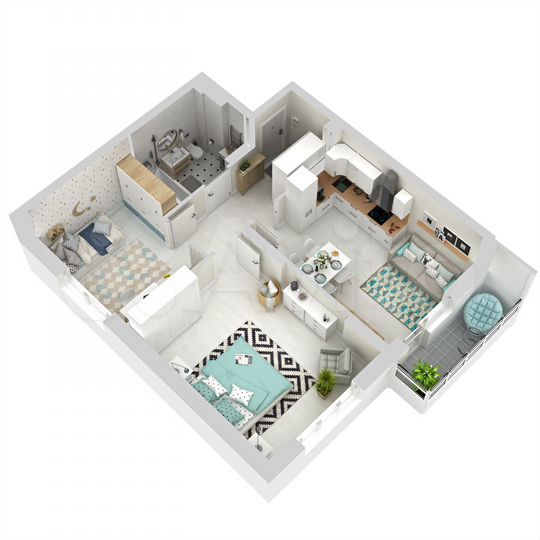 2-к. квартира, 57,4 м², 7/18 эт.