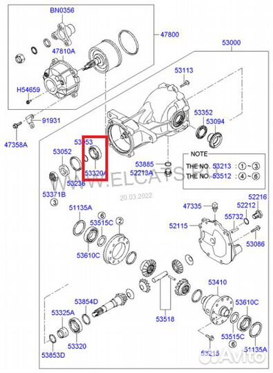Подшипник заднего редуктора Hyundai - Kia