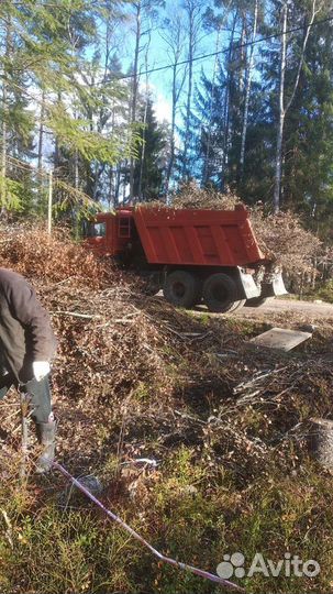 Спил деревьев, доставка сыпучих материалов