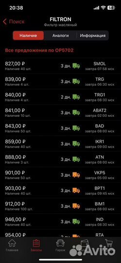 Фильтр масляный