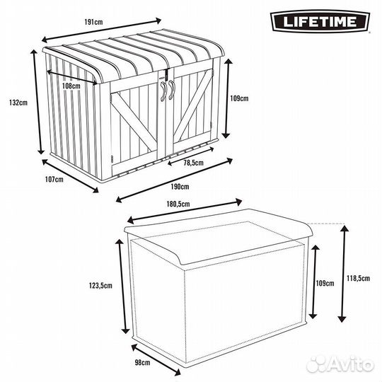 Уличный шкаф-ящик Life Time 3х6, 2400L