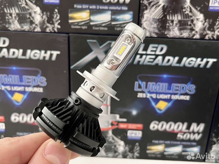 Светодиодные лампы X3 цоколь h7 мощность 55w