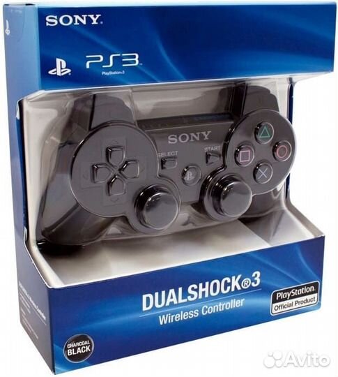 Геймпад PS3 Playstation DualShock 3 Black коробка