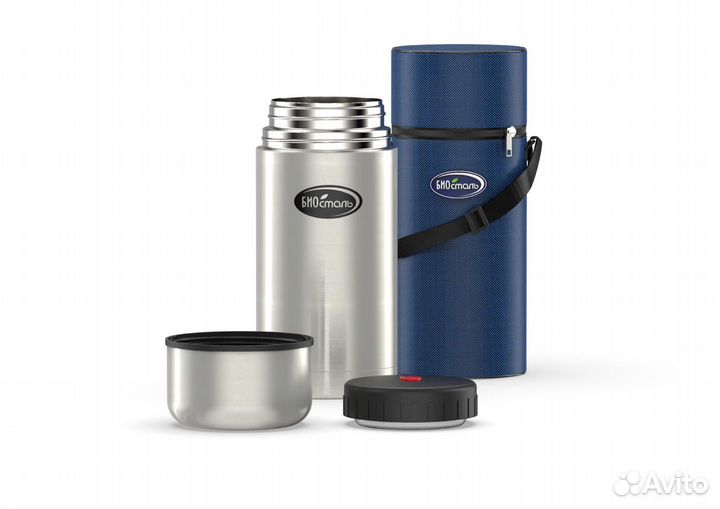 Термос 1 литр для еды с широким горлом Биосталь