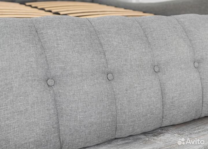 Кровать 140х200 двуспальная серая