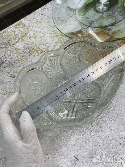 Хрустальная ваза для фруктов СССР