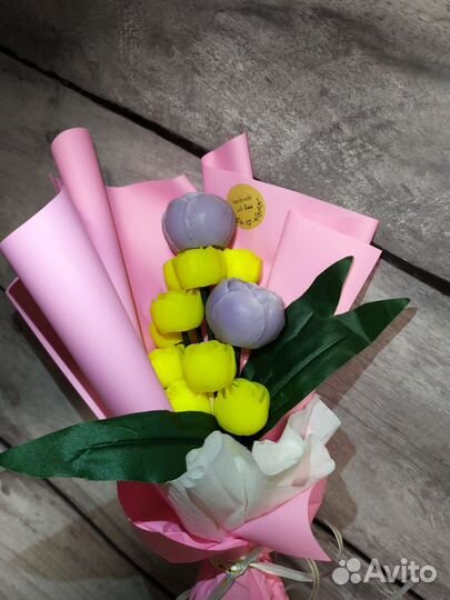 Подарок на праздник, букет из мыла