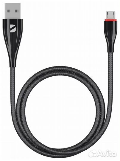 Кабель Deppa Ceramic USB - micro USB, черный (RU)