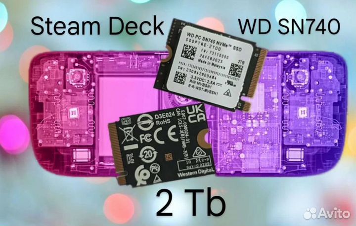 SSD 2230 WD PC SN740 PCIe4 емкостью 2 тб