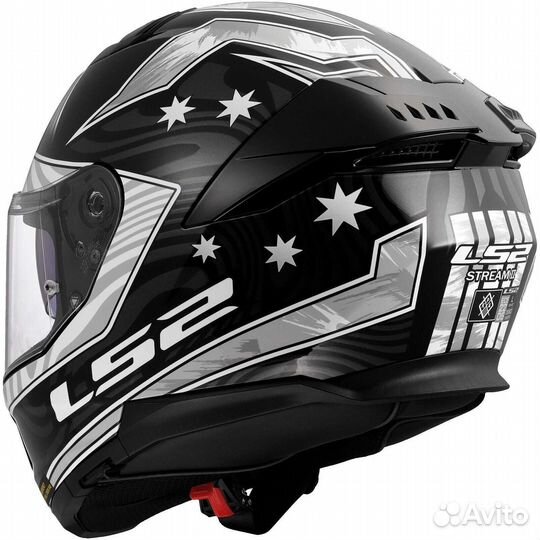 LS2 FF808 stream II galdam Full Face Motorcycle Мотошлем Black White