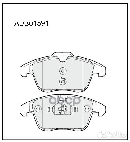 Колодки тормозные дисковые перед ADB01591 A