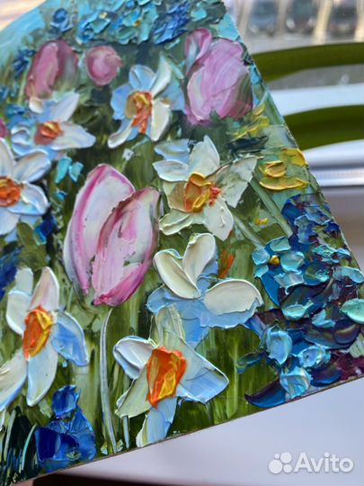 Картина маслом цветы импасто 20:20