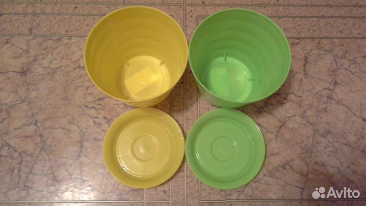 Горшки д/цв.-3шт. новые + Дренаж (крупный)