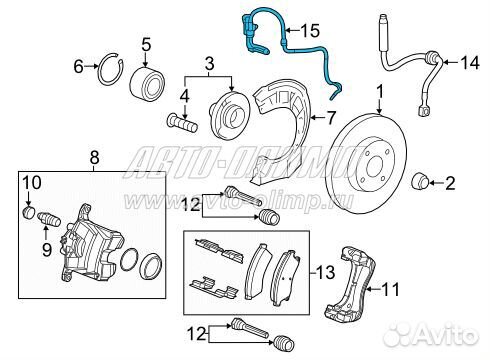 Датчик системы ABS передний правый