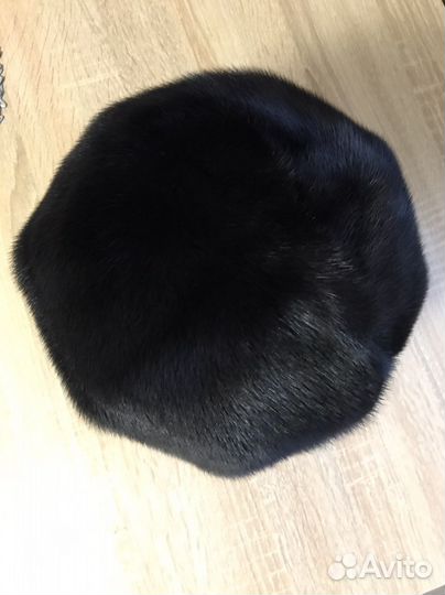 Берет норковый черный