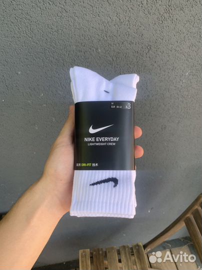 Носки nike высокие белые