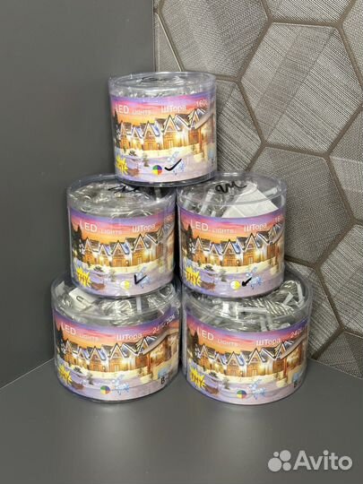 Новогодняя гирлянда-штора