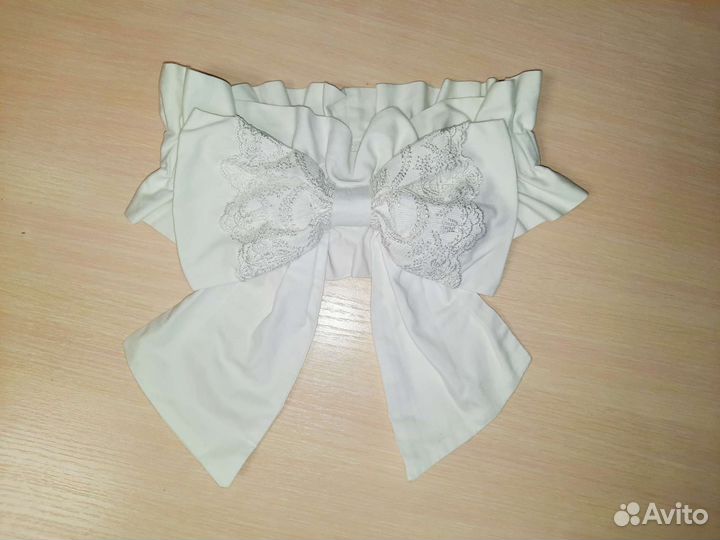 Бант на резинке на выписку белый