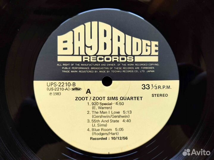 Zoot Sims Quartet – Zoot – Japan 1983 OBI