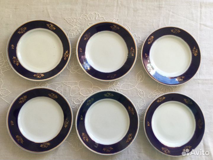 Бронь Тарелки Барановка разные СССР кобальт