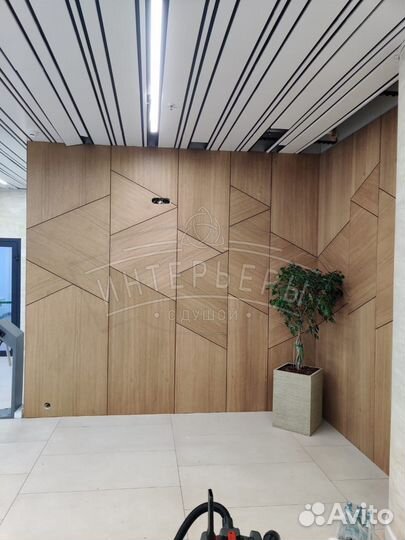 Стеновые панели шпон в офис