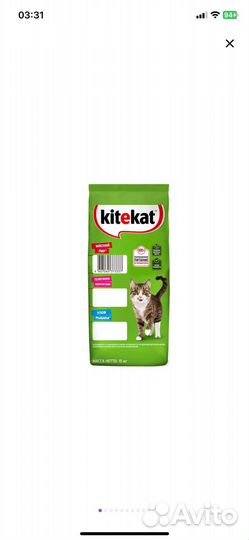 Сухой корм Kitekat 15кг,Мясной пир