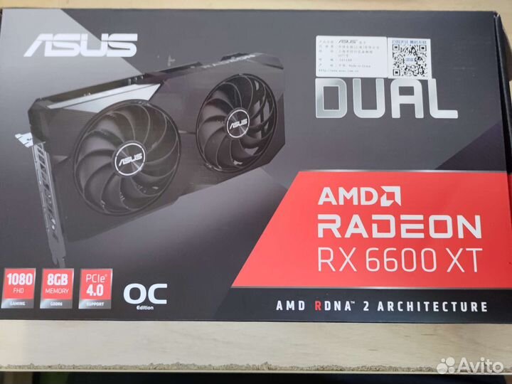 Видеокарта Asus AMD Radeon RX 6600 XT Dual