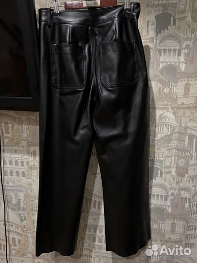 Кожаные брюки женские zara