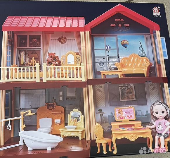 Домик кукольный с куклой новый
