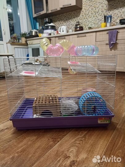 Клетка для хомяка большая с трубой,хаткой