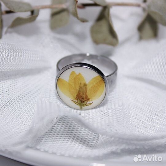 Кольца из эпоксидной смолы с цветами, регулируемые