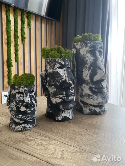 Кашпо головы Моаи