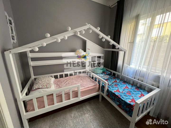 Детская кровать для двоих деревянная