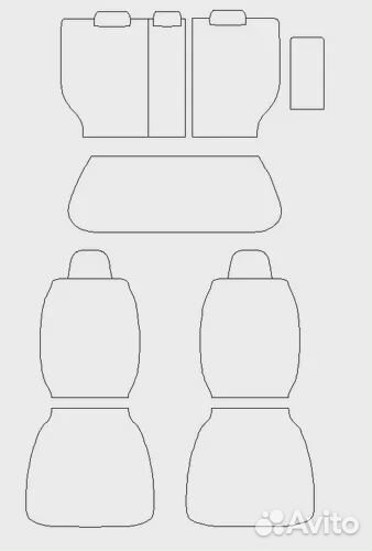 Чехлы для LADA Vesta с 09.2015, SW и Cross, Чёрный