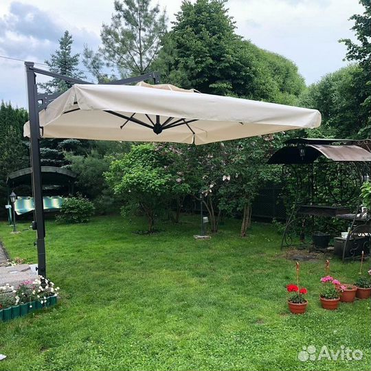 Зонты для дачи и сада на боковой опоре