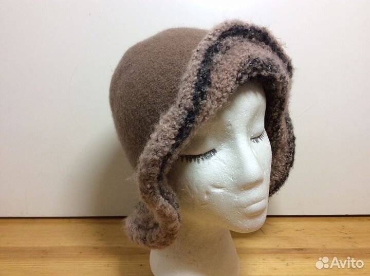Роскошная шляпка цвета какао,55-56, арт 139