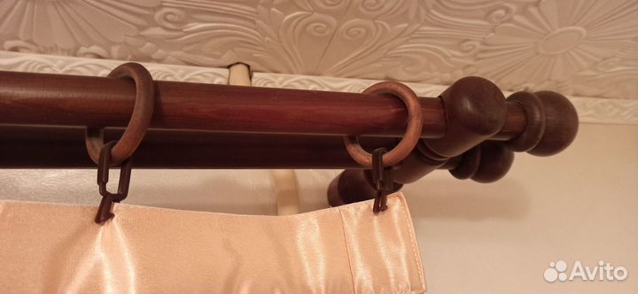 Карниз для штор двухрядный деревянный