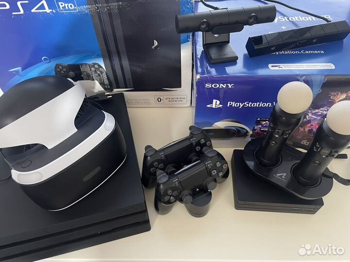 Sony PS4 PRO, PS VR, PS move, PS4 геймпад