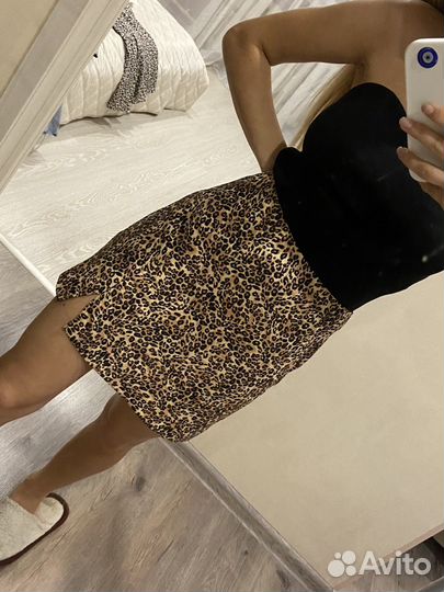Юбка леопардовая