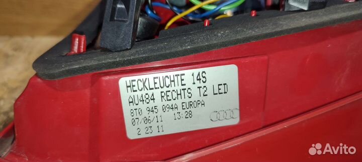 Фонарь внутренний правый Audi A5 Sport back