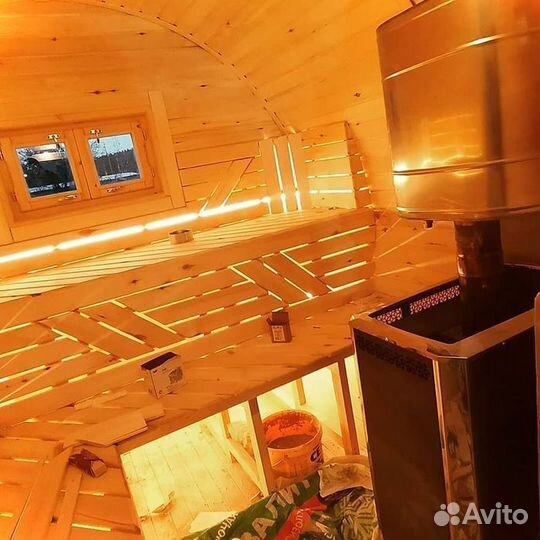 Перевозная баня бочка 6 м