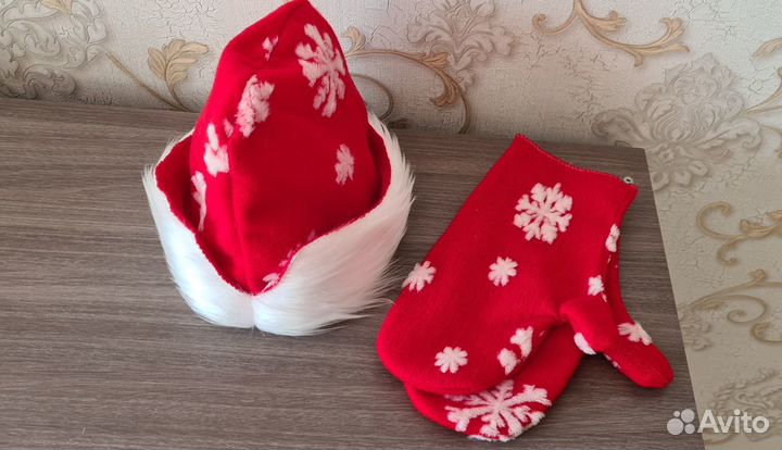 Шапка для Деда Мороза + варежки