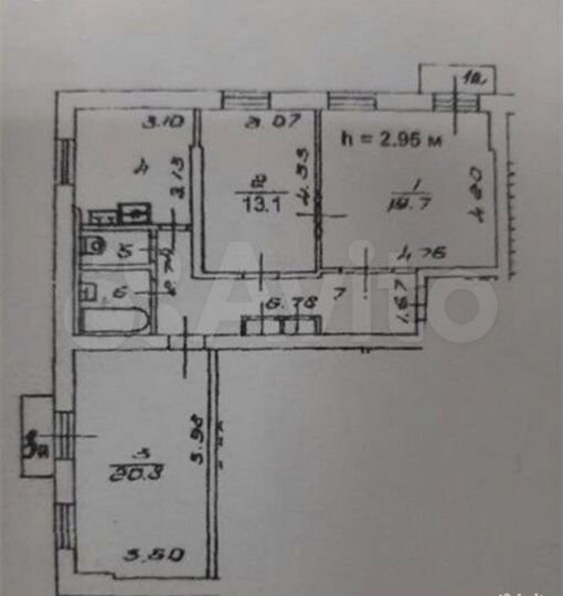 3-к. квартира, 80 м², 5/5 эт.