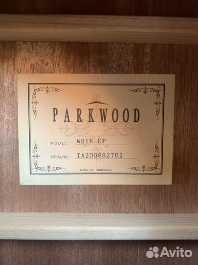Электроакустическая гитара parkwood W81E OP