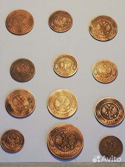 Царские медные монеты Николая 2